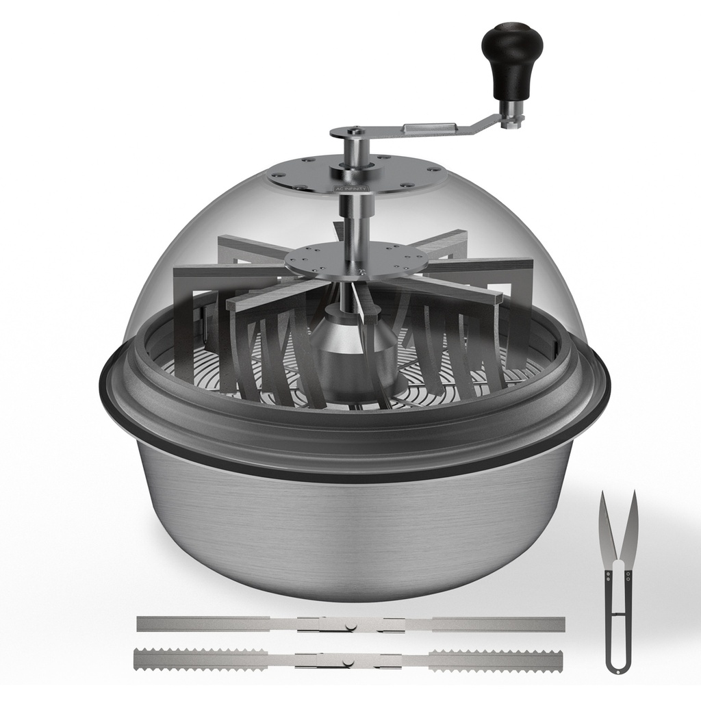 AC Infinity, Bud Bowl Trimmer, Twist Spin Cut with Clear Visibility Dome, 19-Inch
